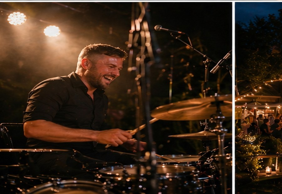 Energiek live drum optreden op een bruiloft
